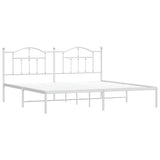 Vidaxl bedframe met hoofdbord metaal wit 200x200 cm