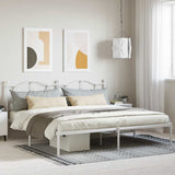 Vidaxl bedframe met hoofdbord metaal wit 200x200 cm