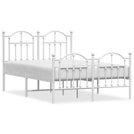 Vidaxl bedframe met hoofd- en voeteneinde metaal wit 120 x 190 cm