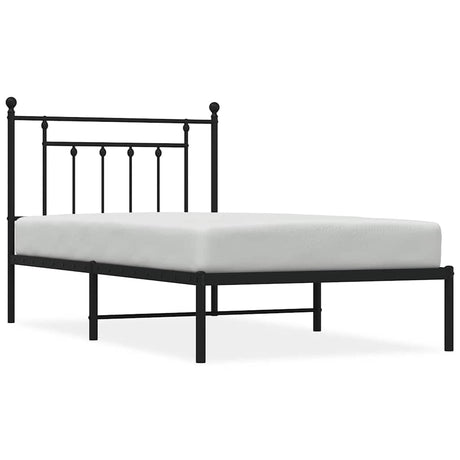 Vidaxl bedframe met hoofdbord metaal zwart 100x190 cm