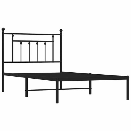 Vidaxl bedframe met hoofdbord metaal zwart 100x190 cm