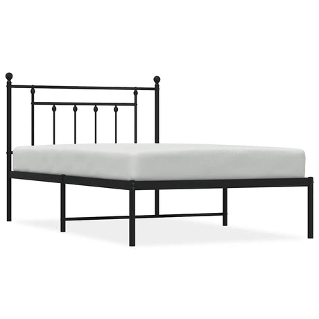 Vidaxl bedframe met hoofdbord metaal zwart 100x200 cm