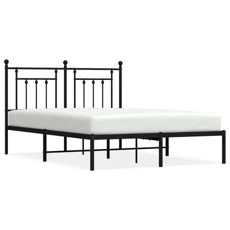 Vidaxl bedframe met hoofdbord metaal zwart 150x200 cm