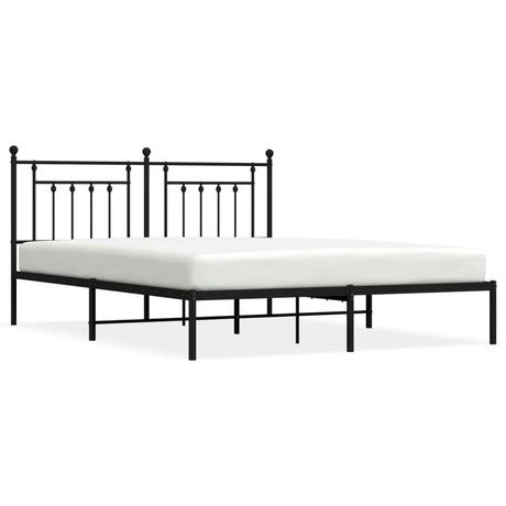 Vidaxl bedframe met hoofdbord metaal zwart 180x200 cm