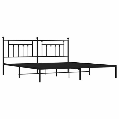 Vidaxl bedframe met hoofdbord metaal zwart 200x200 cm