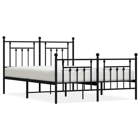 Vidaxl bedframe met hoofd- en voeteneinde metaal zwart 150x200 cm