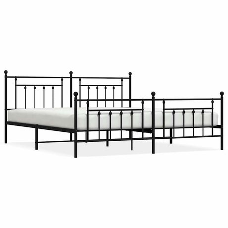Vidaxl bedframe met hoofd- en voeteneinde metaal zwart 193x203 cm