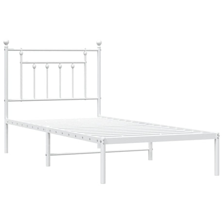 Vidaxl bedframe met hoofdbord metaal wit 80x200 cm