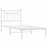 Vidaxl bedframe met hoofdbord metaal wit 90x190 cm
