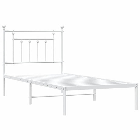 Vidaxl bedframe met hoofdbord metaal wit 90x190 cm