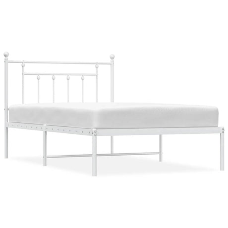 Vidaxl bedframe met hoofdbord metaal wit 100x200 cm