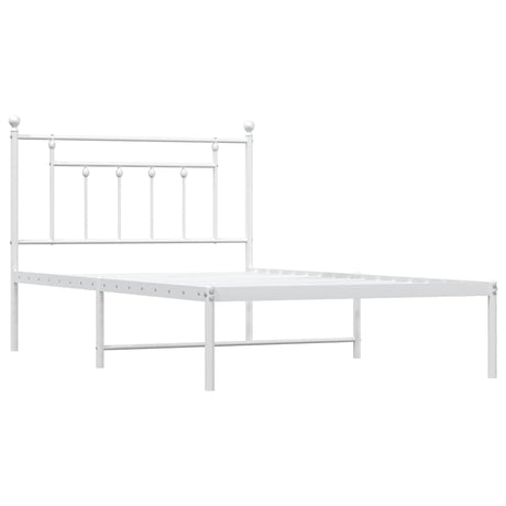Vidaxl bedframe met hoofdbord metaal wit 100x200 cm