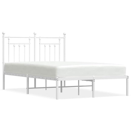 Vidaxl bedframe met hoofdbord metaal wit 120x190 cm