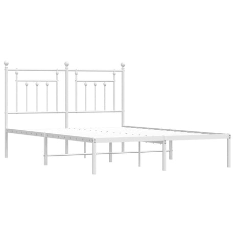 Vidaxl bedframe met hoofdbord metaal wit 140x190 cm