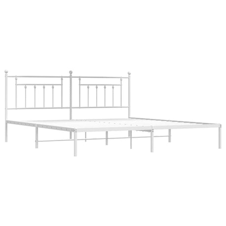 Vidaxl bedframe met hoofdbord metaal wit 200x200 cm