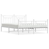Vidaxl bedframe met hoofd- en voeteneinde metaal wit 183x213 cm