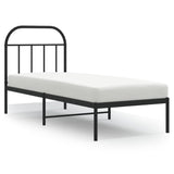 Vidaxl bedframe met hoofdbord metaal zwart 75x190 cm