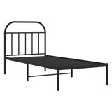 Vidaxl bedframe met hoofdbord metaal zwart 90x200 cm