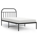 Vidaxl bedframe met hoofdbord metaal zwart 100x190 cm
