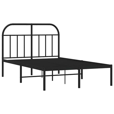 Vidaxl bedframe met hoofdbord metaal zwart 120x190 cm