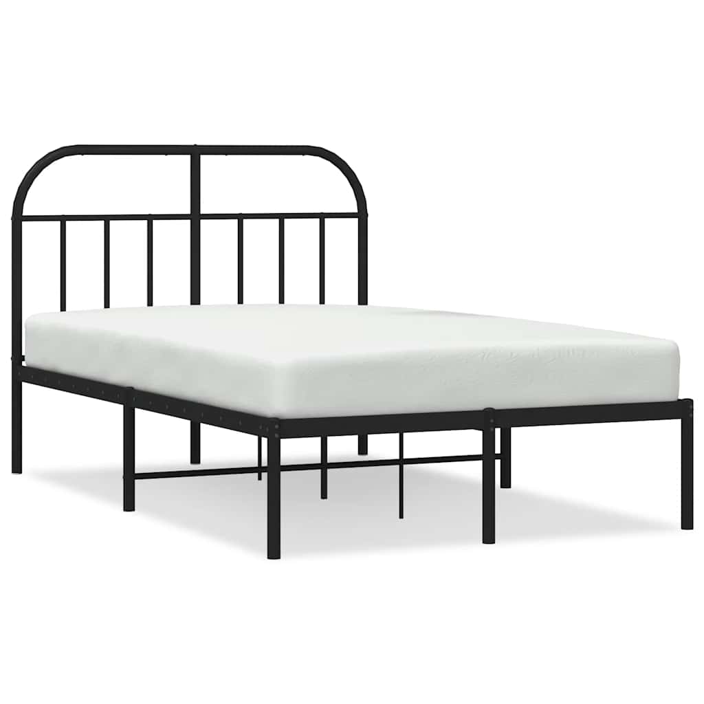 Vidaxl bedframe met hoofdbord metaal zwart 120x200 cm