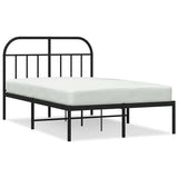 Vidaxl bedframe met hoofdbord metaal zwart 120x200 cm