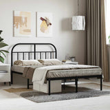 Vidaxl bedframe met hoofdbord metaal zwart 120x200 cm