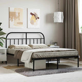 Vidaxl bedframe met hoofdbord metaal zwart 140x190 cm