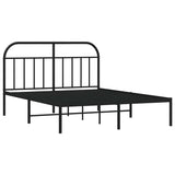 Vidaxl bedframe met hoofdbord metaal zwart 140x200 cm