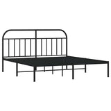 Vidaxl bedframe met hoofdbord metaal zwart 180x200 cm