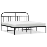 Vidaxl bedframe met hoofdbord metaal zwart 183x213 cm