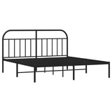 Vidaxl bedframe met hoofdbord metaal zwart 183x213 cm