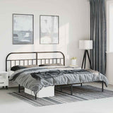 Vidaxl bedframe met hoofdbord metaal zwart 183x213 cm