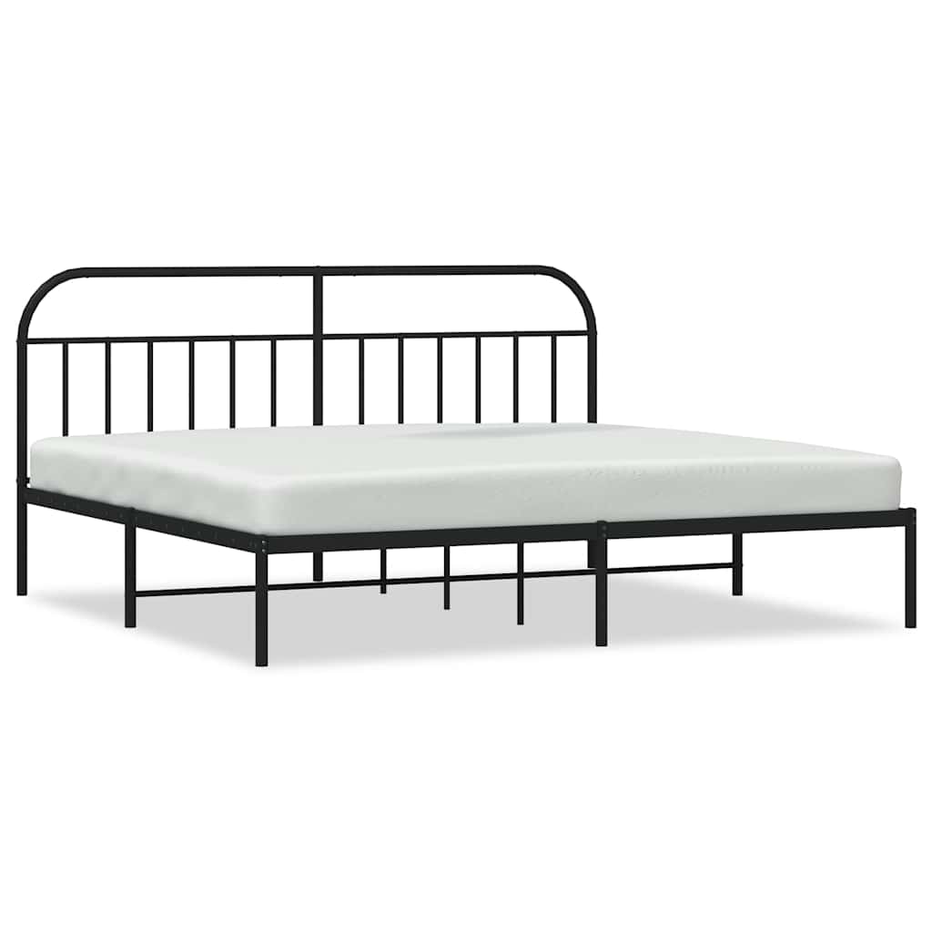 Vidaxl bedframe met hoofdbord metaal zwart 193x203 cm