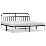 Vidaxl bedframe met hoofdbord metaal zwart 193x203 cm