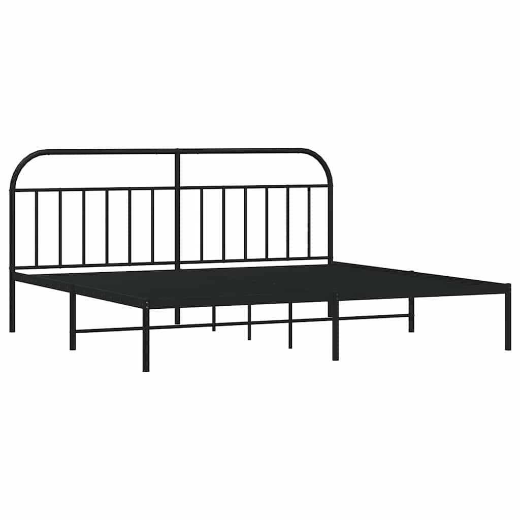 Vidaxl bedframe met hoofdbord metaal zwart 193x203 cm