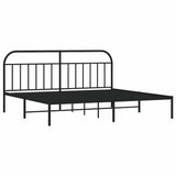 Vidaxl bedframe met hoofdbord metaal zwart 193x203 cm