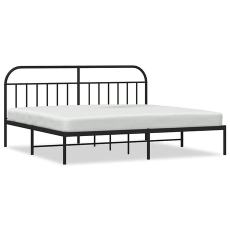 Vidaxl bedframe met hoofdbord metaal zwart 200x200 cm