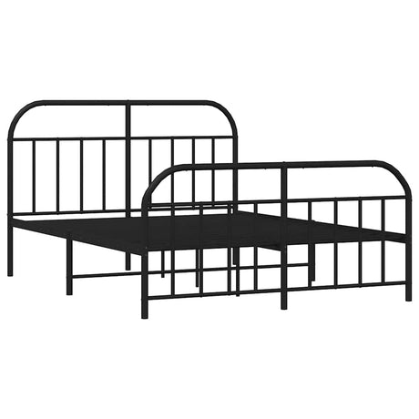 Vidaxl bedframe met hoofd- en voeteneinde metaal zwart 140x200 cm