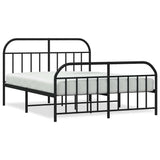 Vidaxl bedframe met hoofd- en voeteneinde metaal zwart 183x213 cm