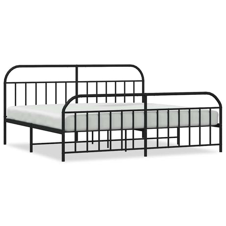 Vidaxl bedframe met hoofd- en voeteneinde metaal zwart 193x203 cm