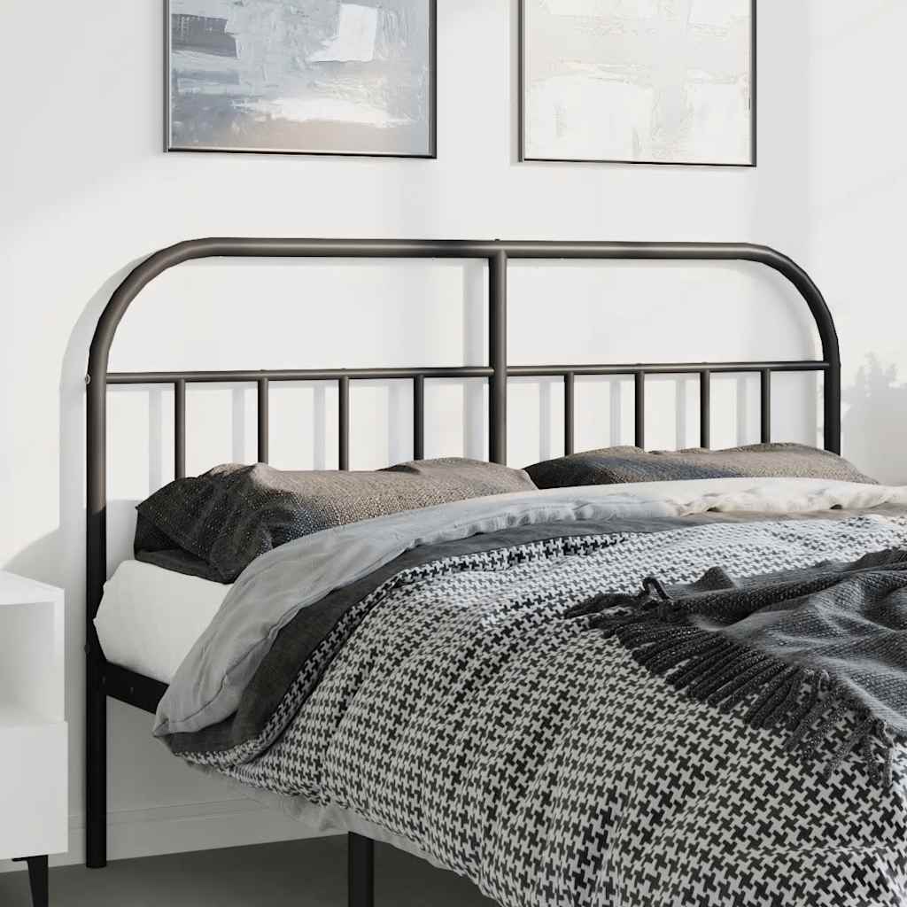 Vidaxl vervangend hoofdbord metaal zwart 135 cm