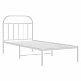 Vidaxl bedframe met hoofdbord metaal wit 90x200 cm