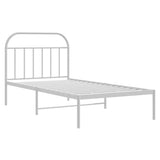 Vidaxl bedframe met hoofdbord metaal wit 100x190 cm
