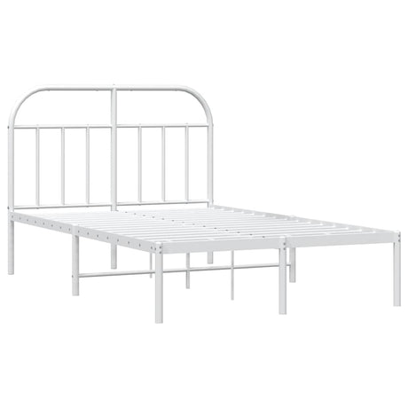 Vidaxl bedframe met hoofdbord metaal wit 120x190 cm