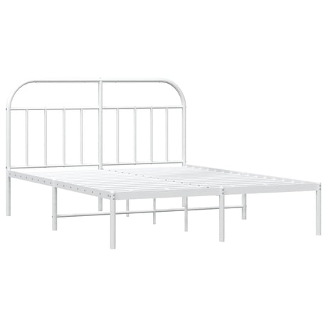 Vidaxl bedframe met hoofdbord metaal wit 180x200 cm