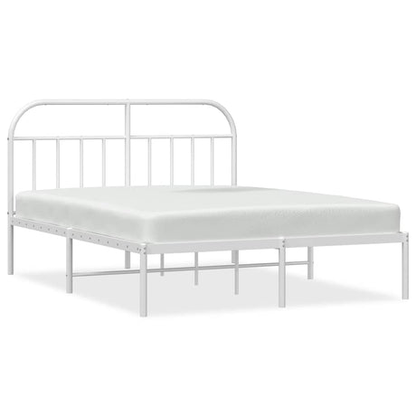 Vidaxl bedframe met hoofdbord metaal wit 183x213 cm
