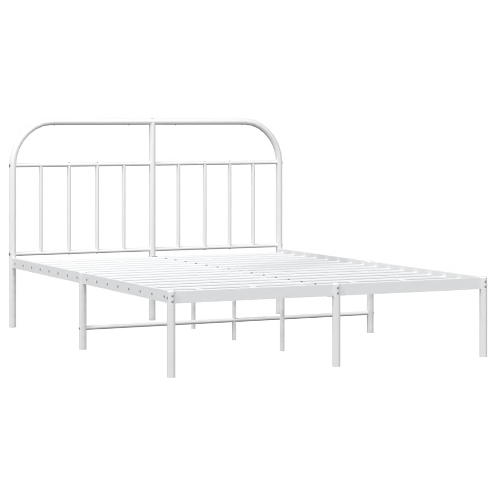 Vidaxl bedframe met hoofdbord metaal wit 183x213 cm