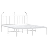 Vidaxl bedframe met hoofdbord metaal wit 183x213 cm