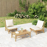 Vidaxl tuinstoelen 2 st met crèmewitte kussens bamboe